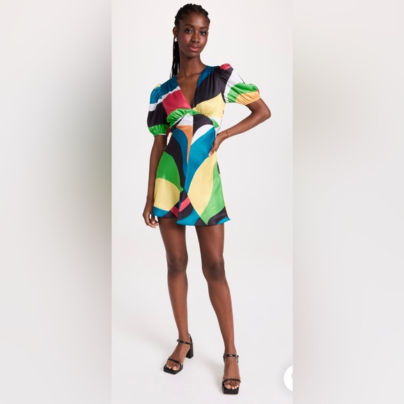 $265 MRSP | STAUD - Mini Milla Dress | Marble Wave | NWT | 00 - Picture 4 of 16